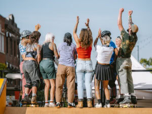 Group of roller skaters at the Montreal Cup Competition