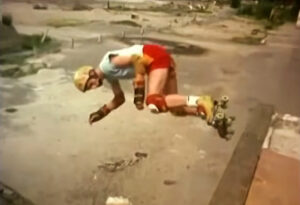 a roller skater skating a halfpipe in Amsterdam